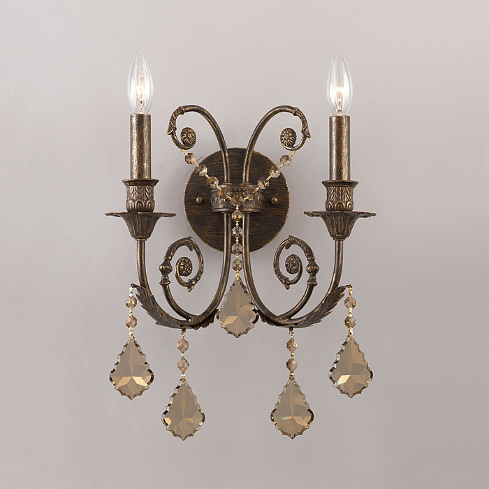 Andrea 2Light Crystal Candle Wall Sconce & Reviews Joss & Main